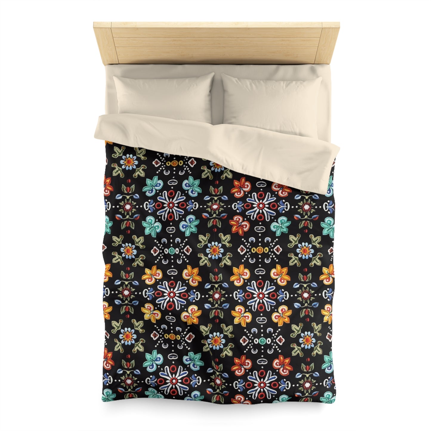 Vibrant Floral Microfiber Duvet Cover - Cozy Bedroom Decor