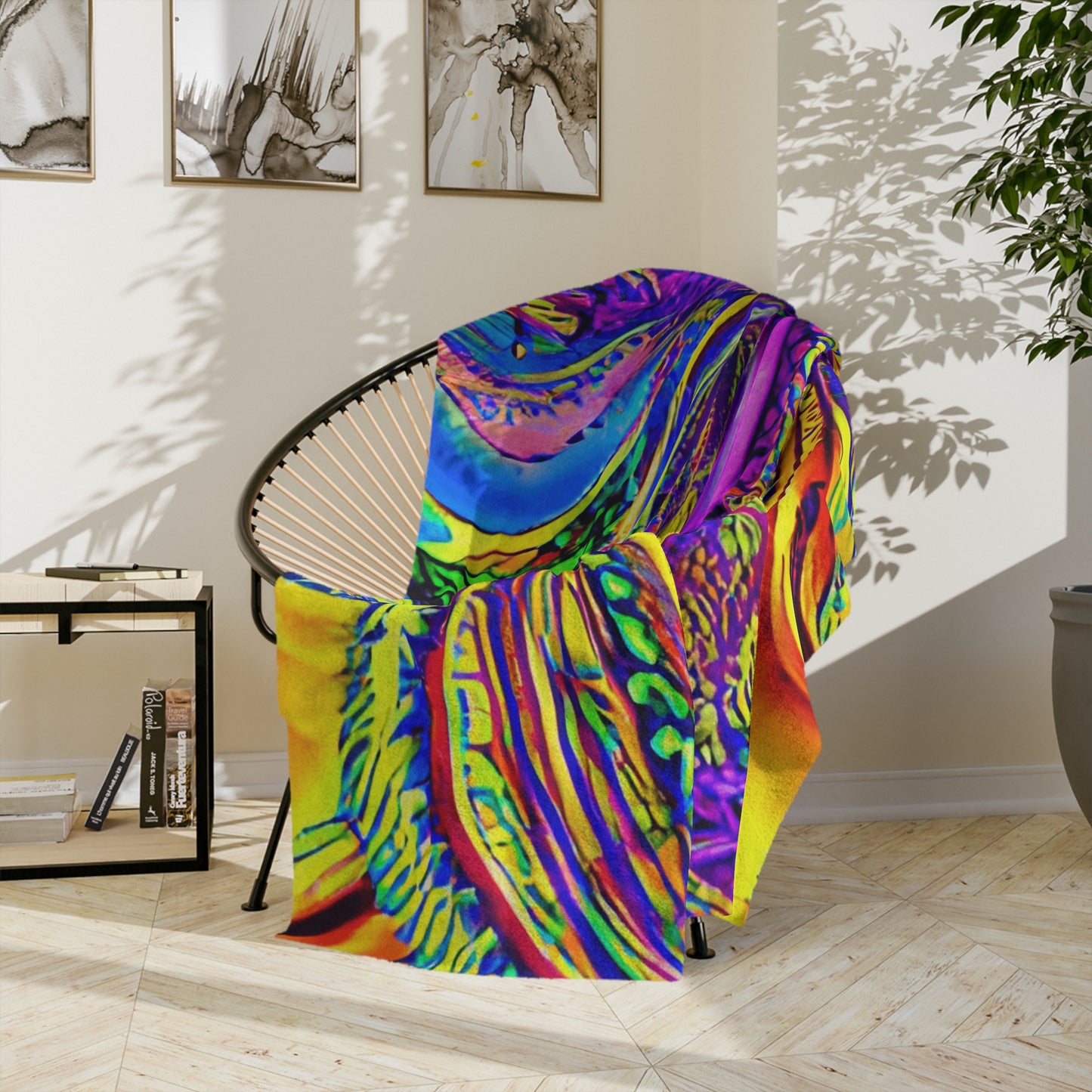 "Colorful velveteen microfiber blanket on couch – soft, plush throw perfect for cozy nights and gifting"