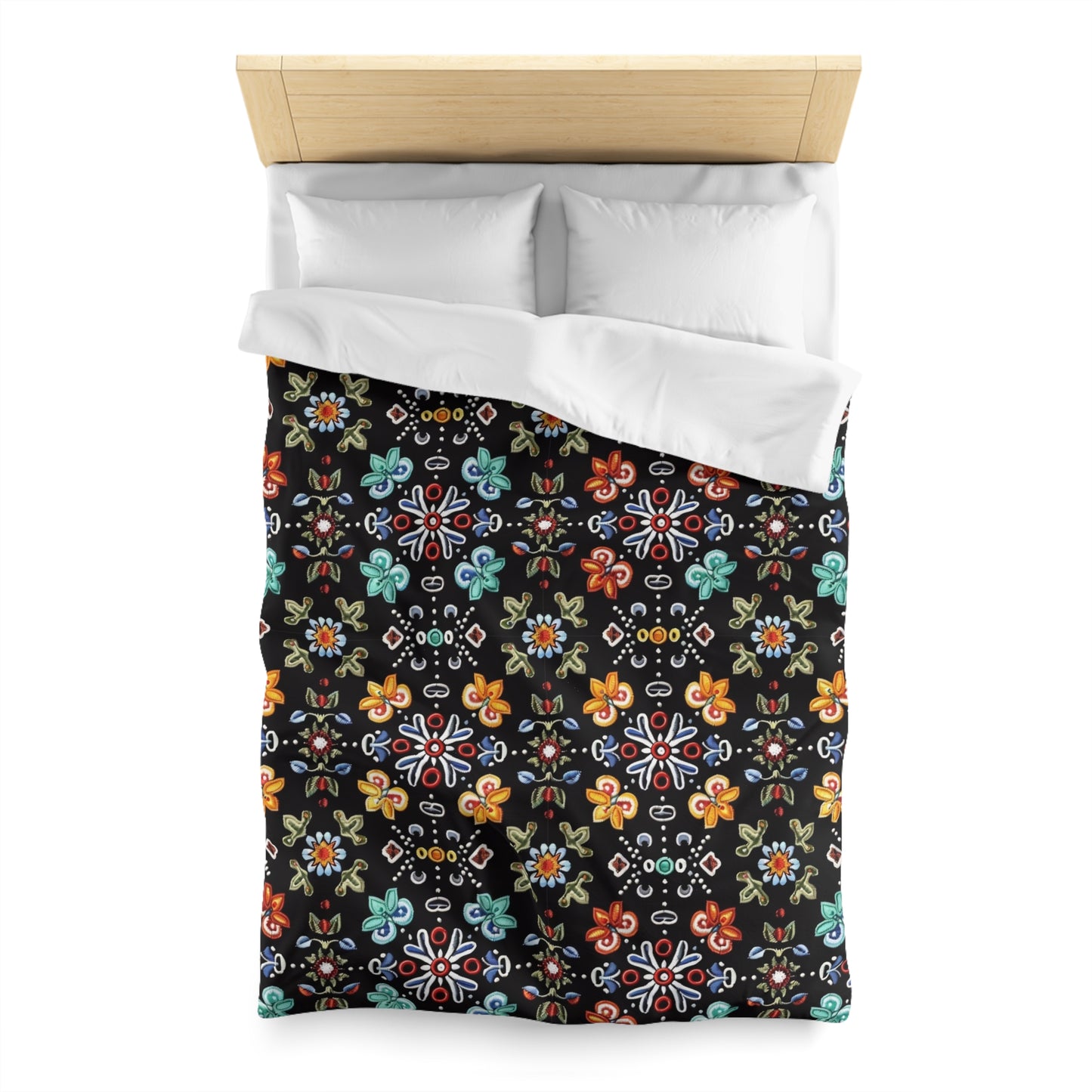Vibrant Floral Microfiber Duvet Cover - Cozy Bedroom Decor