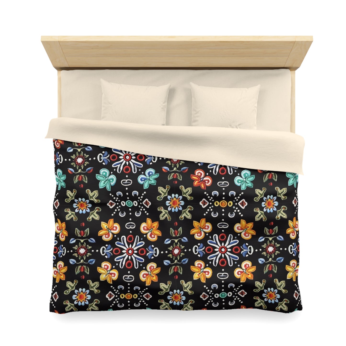 Vibrant Floral Microfiber Duvet Cover - Cozy Bedroom Decor
