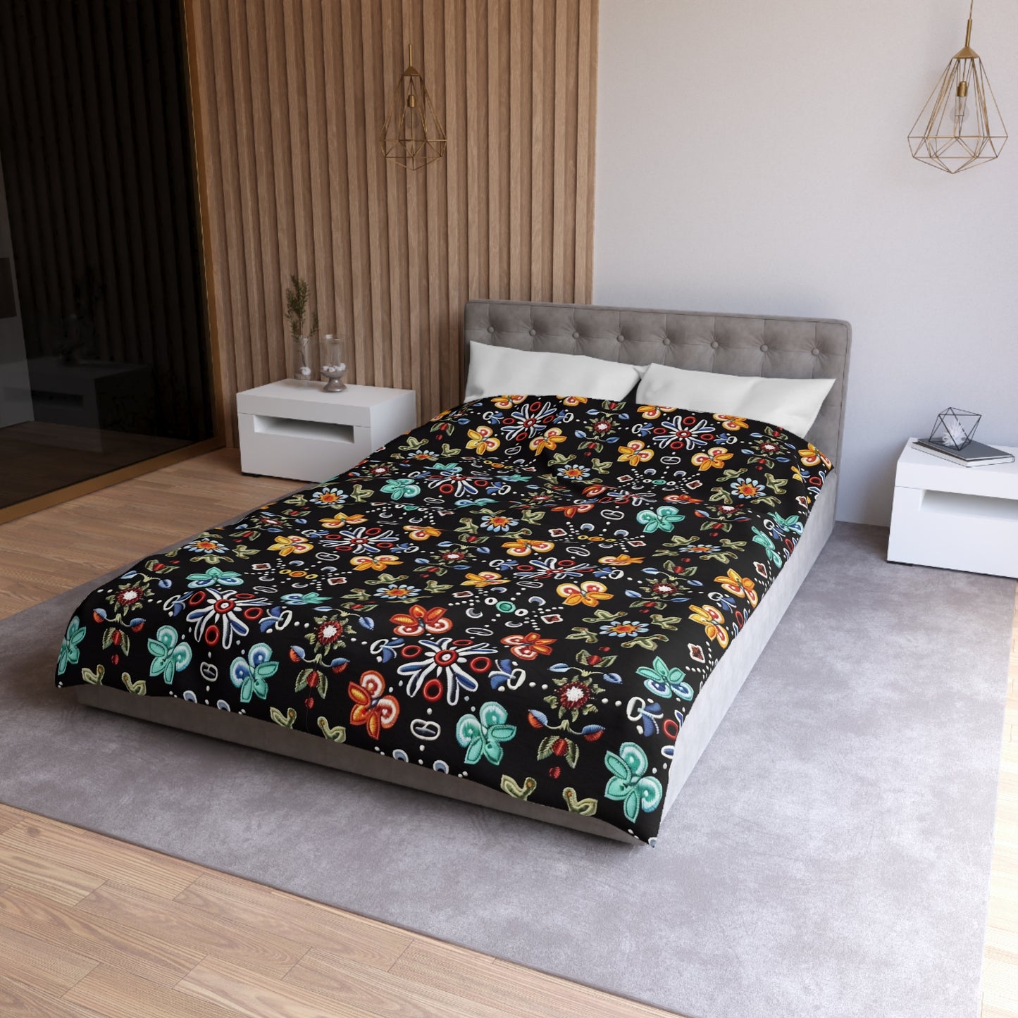 Vibrant Floral Microfiber Duvet Cover - Cozy Bedroom Decor
