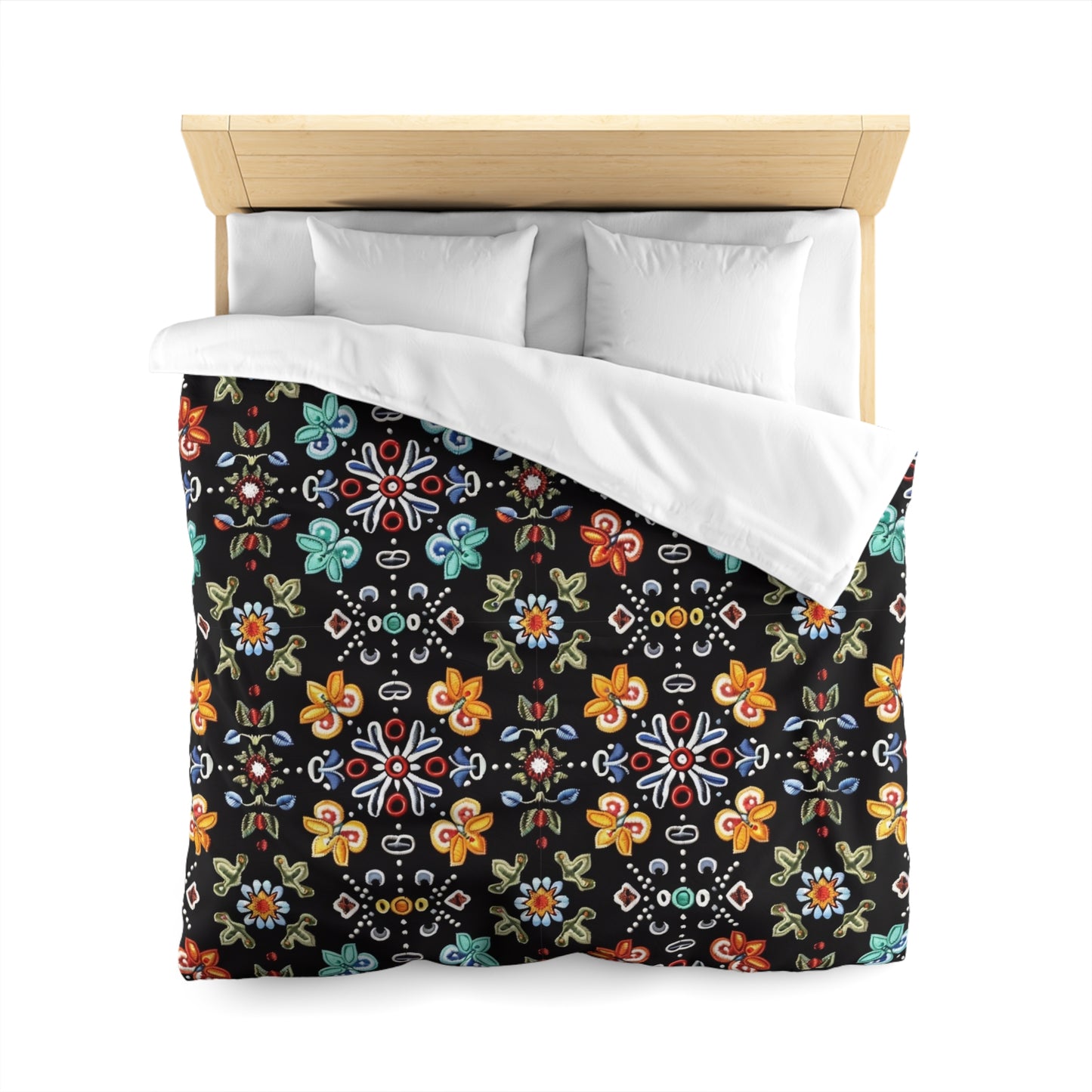Vibrant Floral Microfiber Duvet Cover - Cozy Bedroom Decor
