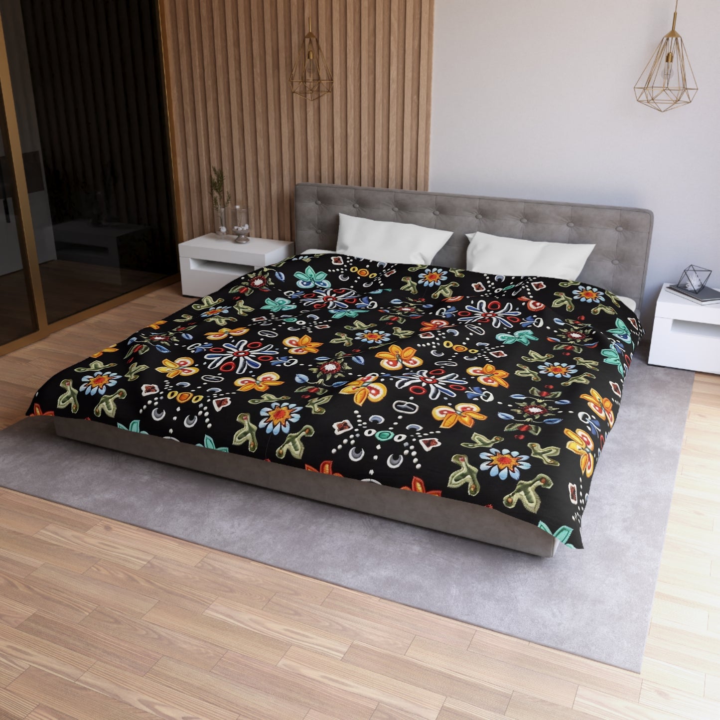 Vibrant Floral Microfiber Duvet Cover - Cozy Bedroom Decor