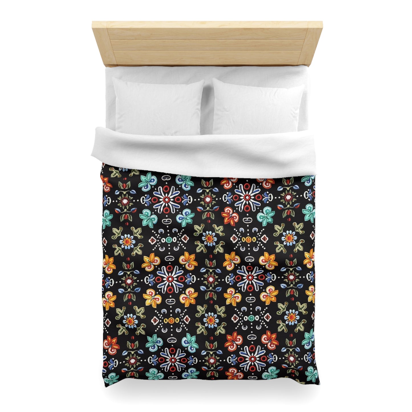 Vibrant Floral Microfiber Duvet Cover - Cozy Bedroom Decor