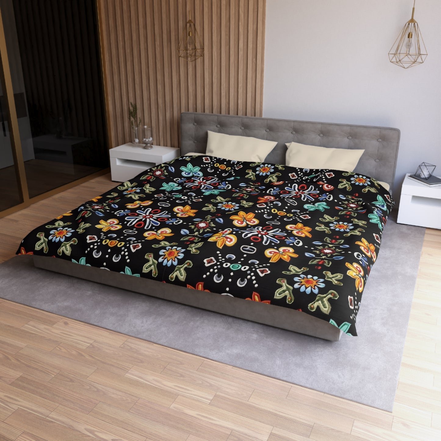 Vibrant Floral Microfiber Duvet Cover - Cozy Bedroom Decor
