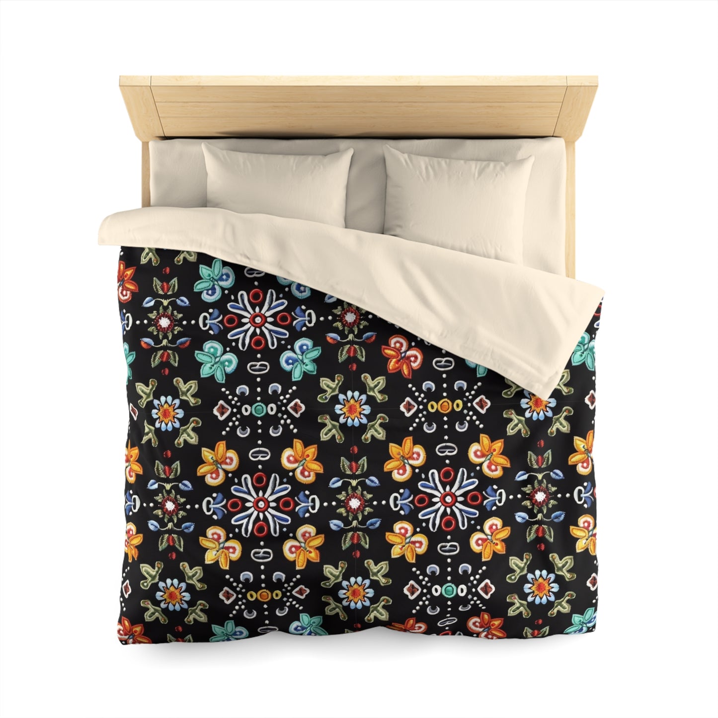 Vibrant Floral Microfiber Duvet Cover - Cozy Bedroom Decor