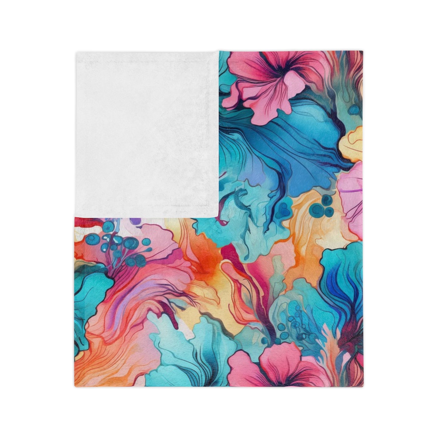 Vibrant Floral Microfiber Blanket | Cozy Throw for Living Room, Bedroom, Gift for Her, Home Decor, Travel