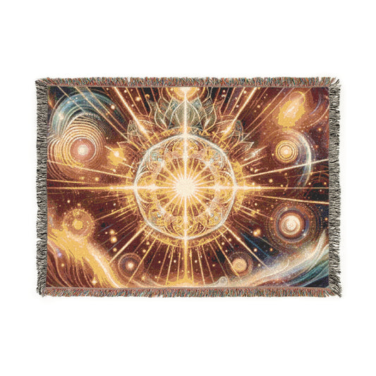 Woven Blanket, Spiritual Waves Design, Cozy Blanket, Meditation Throw, Relaxation Gift, Boho Home Decor, Zen Tapestry