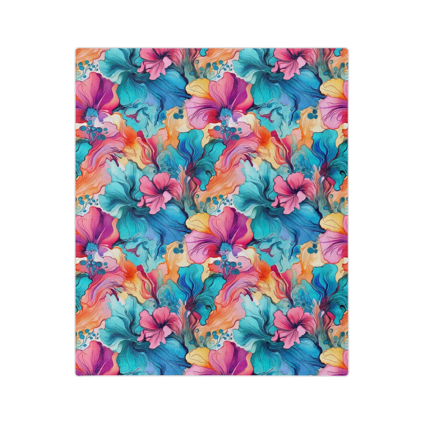 Vibrant Floral Microfiber Blanket | Cozy Throw for Living Room, Bedroom, Gift for Her, Home Decor, Travel