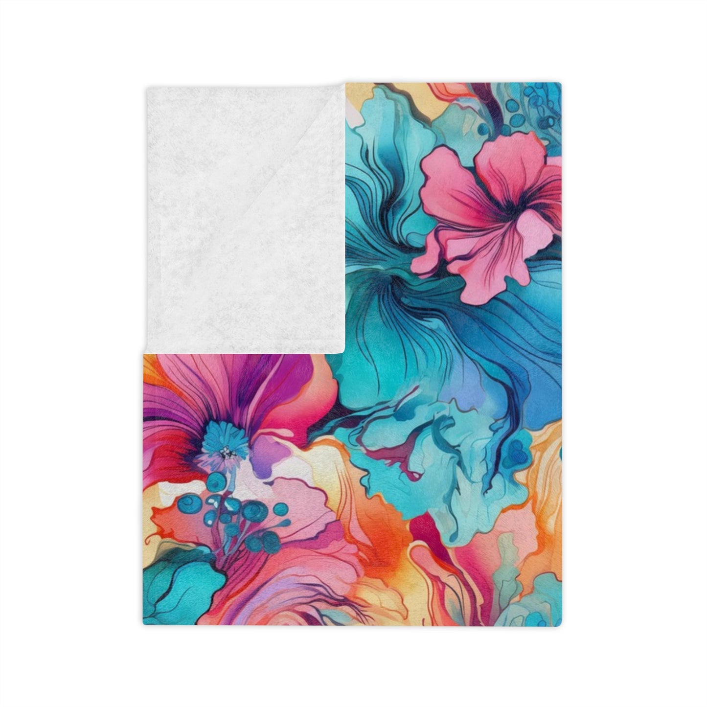 Vibrant Floral Microfiber Blanket | Cozy Throw for Living Room, Bedroom, Gift for Her, Home Decor, Travel