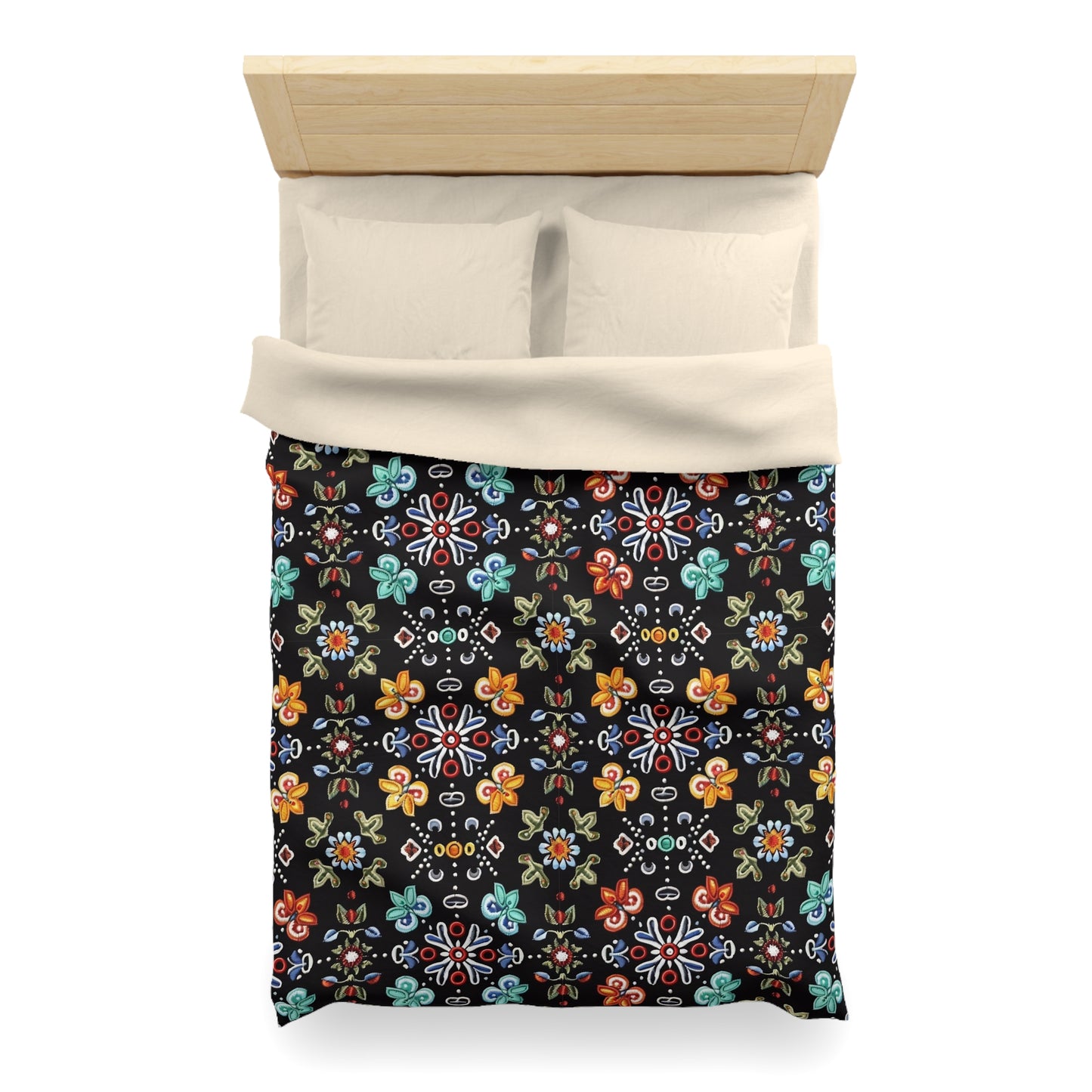 Vibrant Floral Microfiber Duvet Cover - Cozy Bedroom Decor