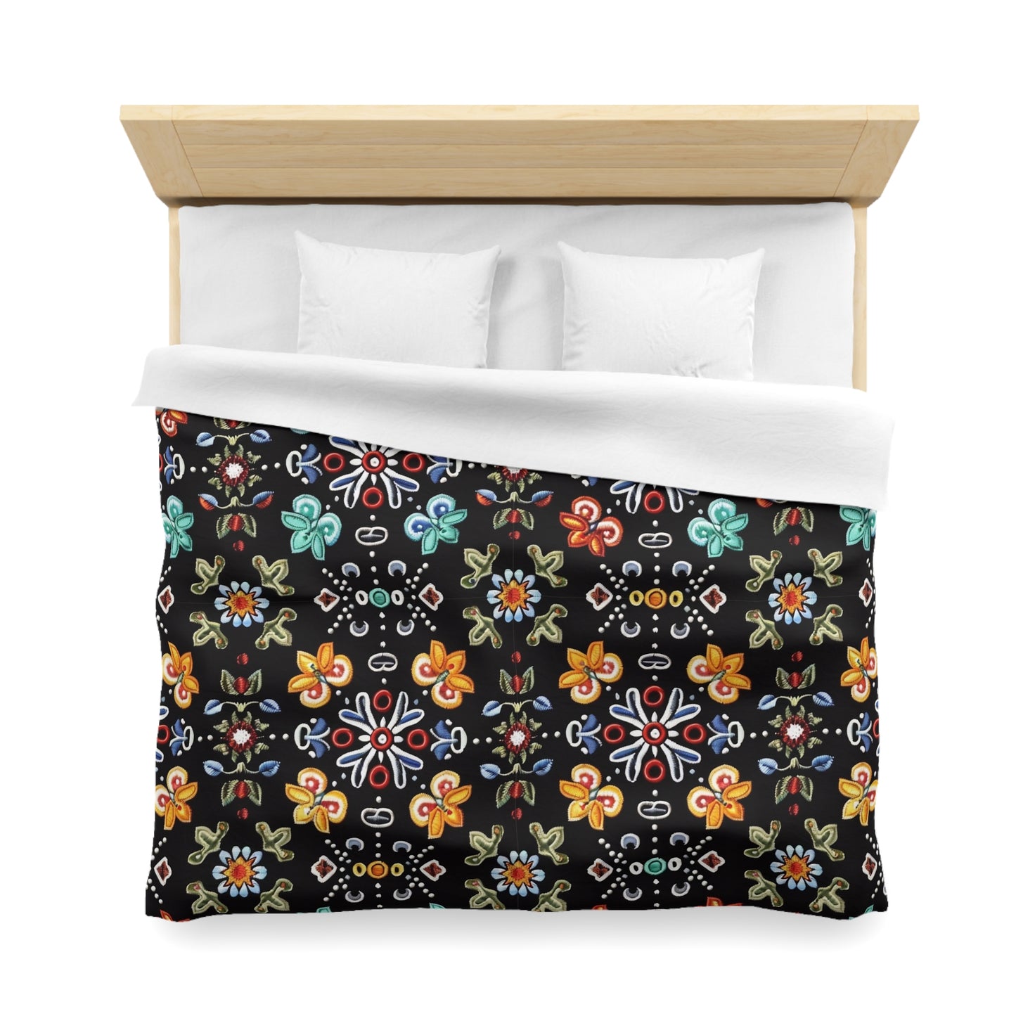Vibrant Floral Microfiber Duvet Cover - Cozy Bedroom Decor