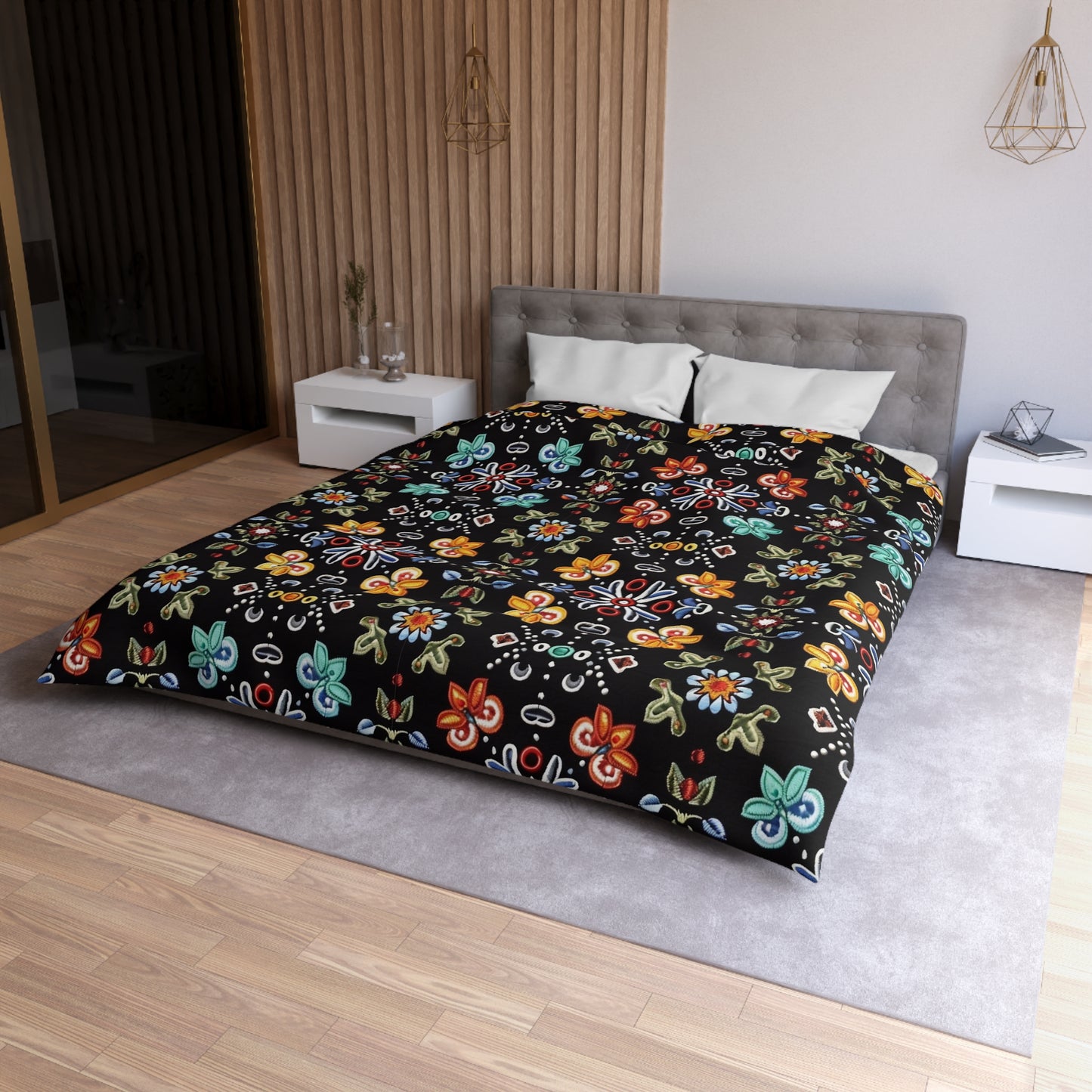 Vibrant Floral Microfiber Duvet Cover - Cozy Bedroom Decor