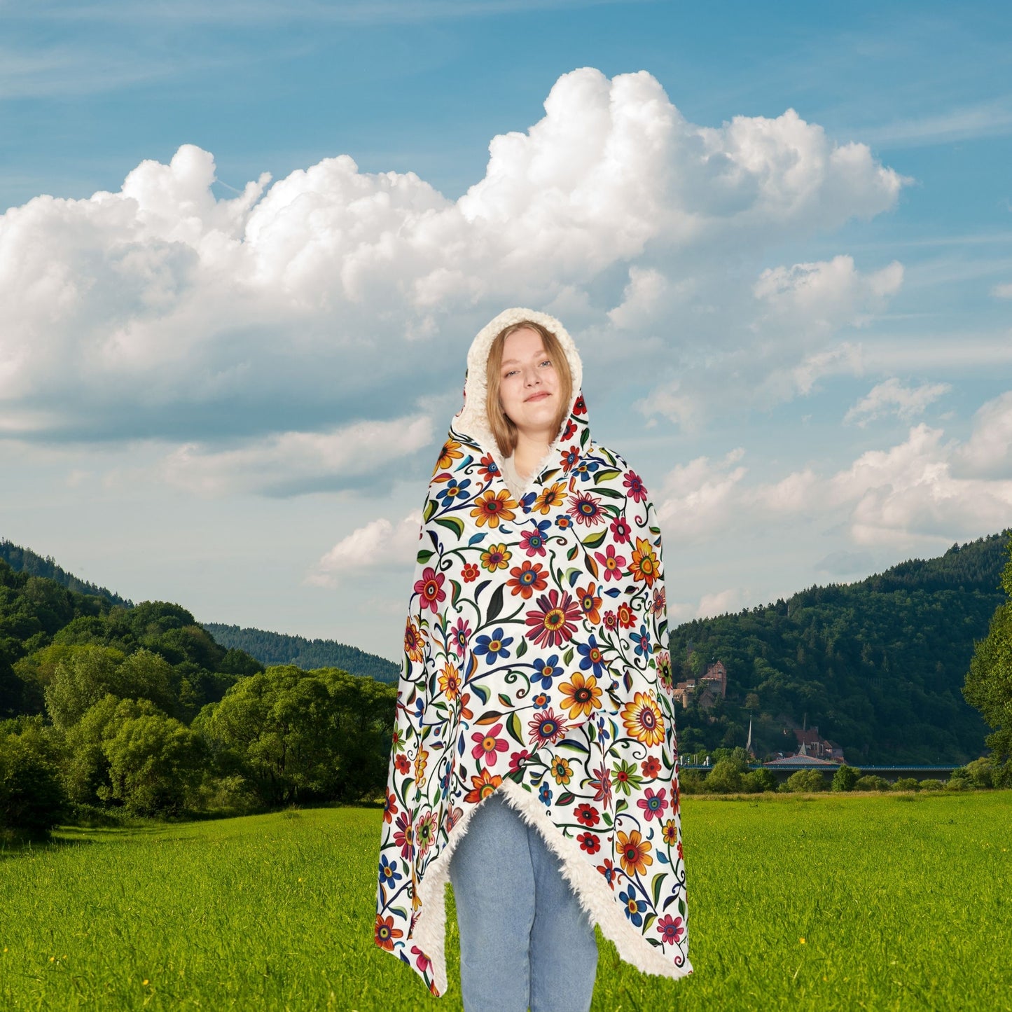 Traditional Mexican style blanket for home,Soft and durable floral throw blanket