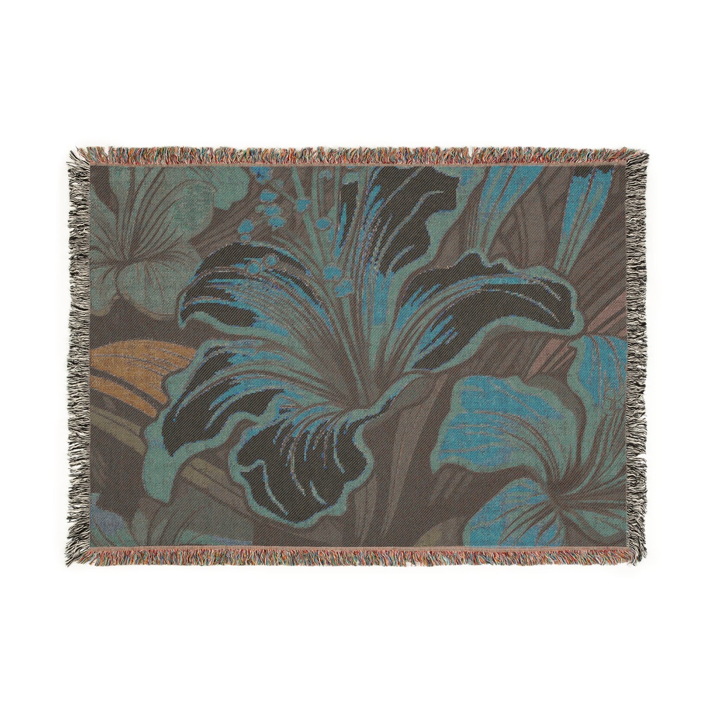 Floral Woven Blanket - Cozy Home Decor, Boho Throw, Floral Design, Flower Print, Lightweight Blanket